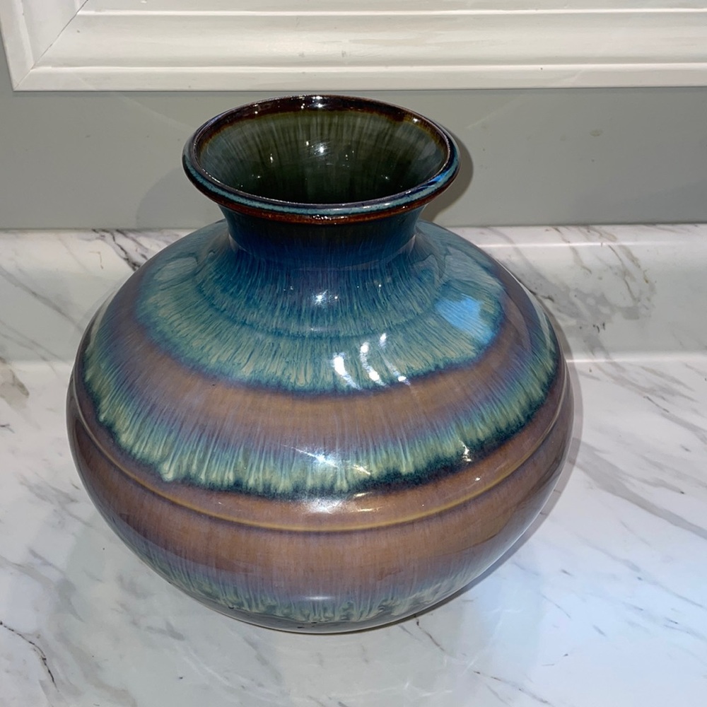 Bill Campbell art studio pottery signed vase